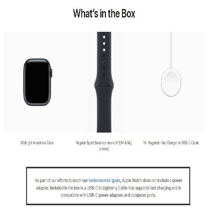 Apple watch series 7 - gps + cellular 41mm - Midnight Aluminum Case with Sport Band - What’s in the Box