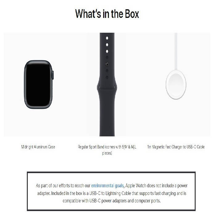 Apple watch series 7 - gps + cellular 41mm - Midnight Aluminum Case with Sport Band - What’s in the Box